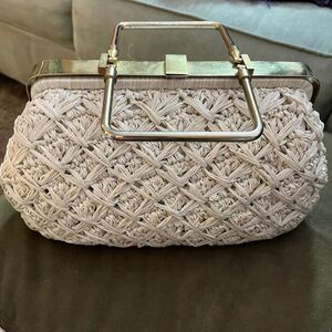 Marcus Brothers of Miami Vintage White Woven Bag 50s 60s